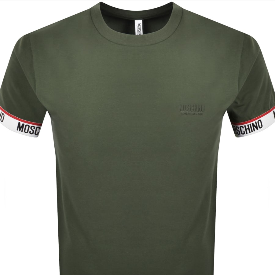 Moschino Short Sleeve Tape T Shirt Green | Mainline Menswear
